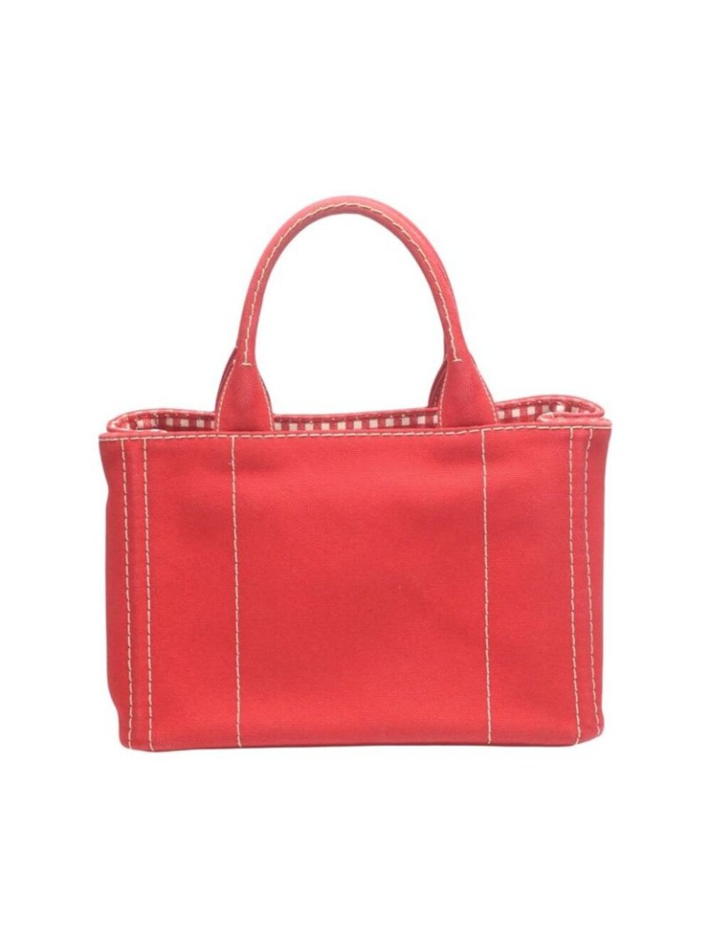 Prada 1 Bg439 Canvas Tote Bag Canapa Mini Red - Picture 2 of 10